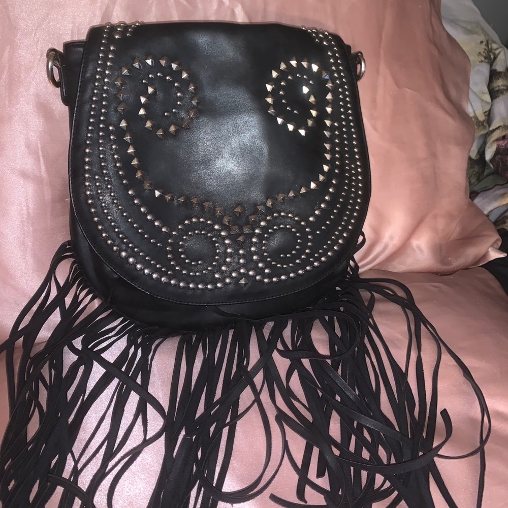Studded/fringe crossbody purse
